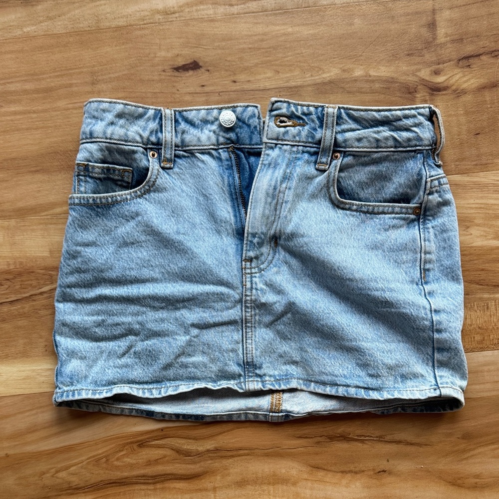 Light Blue Denim Mini Skirt